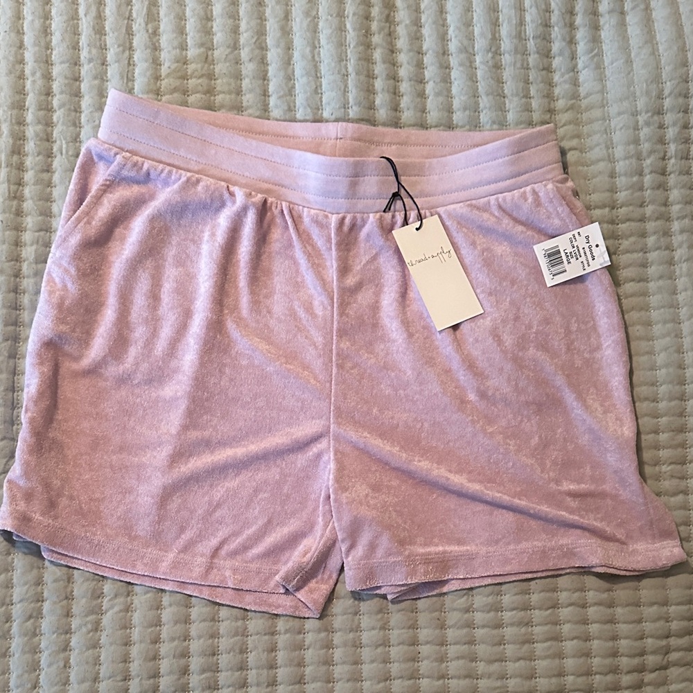 Thread & Supply Light Purple Lavender Terry Lounge Shorts NWT SIZE LARGE